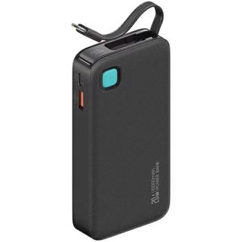 USAMS XY Series Powerbank visszahúzható USB-C kábel 10000 mAh PD 20W - fekete kép