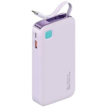 USAMS XY Series Powerbank visszahúzható USB-C kábel 10000 mAh PD 20W - lila kép