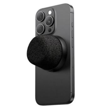 USAMS YC016 bluetooth hordozható hangszóró (v5.3, 500mAh belső akku, MagSafe, LED fény) FEKETE kép