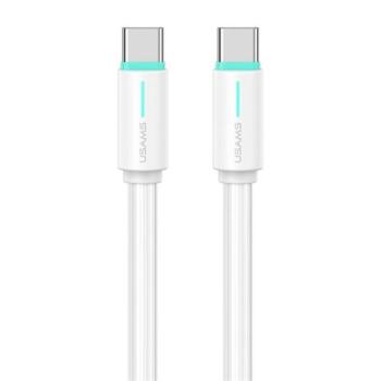 USAMS YU adatkábel (Type-C - Type-C, 60W, gyorstöltő, 100cm, cipőfűző) FEHÉR kép