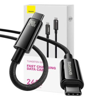 USB-C USB-C kábel Baseus Tungsten arany 240W 3m (fekete) kép