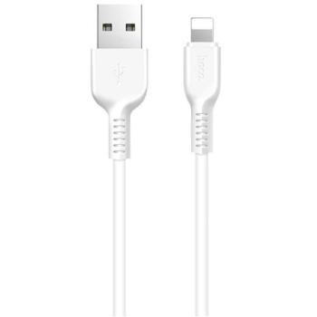 USB töltő- és adatkábel, Lightning, 100 cm, 2400 mA, törésgátlóval, Hoco X13 Easy, fehér kép