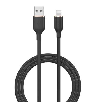 USB töltő- és adatkábel, Lightning, 120 cm, 2400 mA, Devia Jelly, EC630, fekete kép