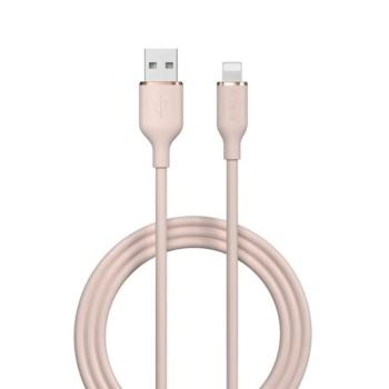 USB töltő- és adatkábel, Lightning, 120 cm, 2400 mA, Devia Jelly, EC630, rózsaszín kép