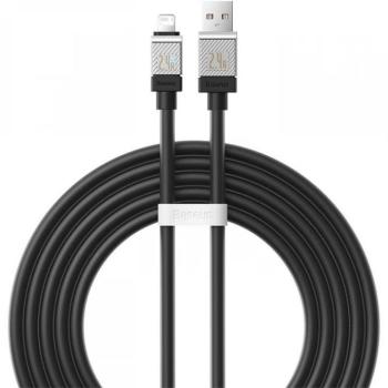 USB töltő- és adatkábel, Lightning, 200 cm, 2400 mA, törésgátlóval, gyorstöltés, Baseus Coolplay, CAKW000501, fekete kép