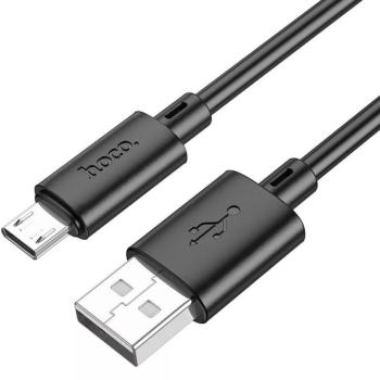 USB töltő- és adatkábel, microUSB, 100 cm, 2400 mA, gyorstöltés, PD, QC, Hoco X88 Gratified, fekete kép