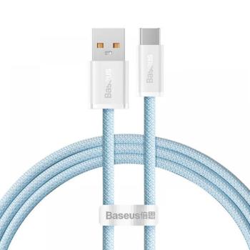USB töltő- és adatkábel, USB Type-C, 100 cm, 6000 mA, 100W, gyorstöltés, cipőfűző minta, Baseus Dynamic, CALD000616, világoskék kép