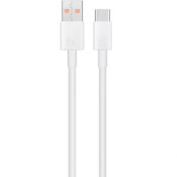 USB töltő- és adatkábel, USB Type-C, 100 cm, 6000 mA, 66W, gyorstöltés, Huawei, fehér, gyári kép