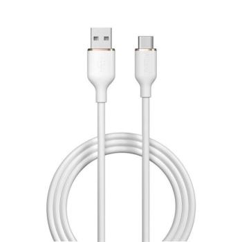 USB töltő- és adatkábel, USB Type-C, 120 cm, 2400 mA, gyorstöltés, Devia Jelly, EC629, fehér kép
