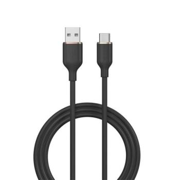 USB töltő- és adatkábel, USB Type-C, 120 cm, 2400 mA, gyorstöltés, Devia Jelly, EC629, fekete kép