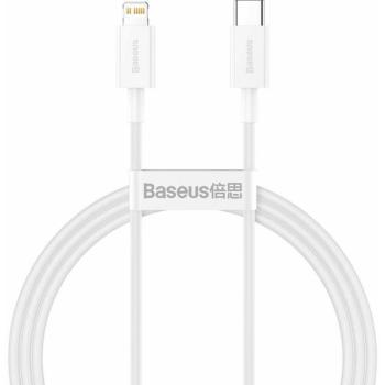 USB Type-C töltő- és adatkábel, Lightning, 100 cm, 20W, törésgátlóval, gyorstöltés, PD, Baseus Superior, CATLYS-A02, fehér kép