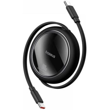 USB Type-C töltő- és adatkábel, USB Type-C, 100 cm, 100W, gyorstöltés, PD, lapos, feltekerhető, Baseus Free2Draw, fekete kép