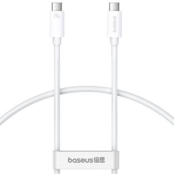 USB Type-C töltő- és adatkábel, USB Type-C, 100 cm, 240W, törésgátlóval, gyorstöltés, PD, Baseus Superior 2, P10365200211-02, fehér kép