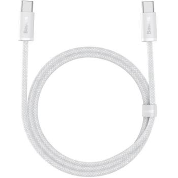 USB Type-C töltő- és adatkábel, USB Type-C, 100 cm, 5000 mA, 100W, gyorstöltés, PD, cipőfűző minta, Baseus Dynamic, CALD000202, fehér kép