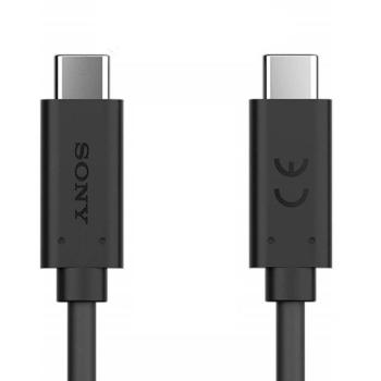 USB Type-C töltő- és adatkábel, USB Type-C, 100 cm, 5000 mA, gyorstöltés, Sony, fekete, gyári, UCB24 kép