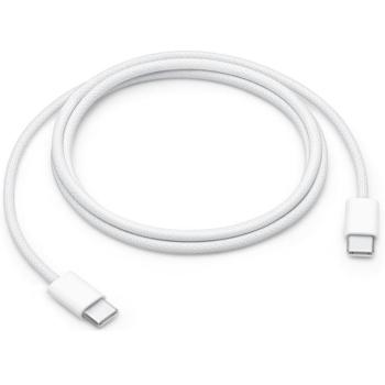 USB Type-C töltő- és adatkábel, USB Type-C, 100 cm, 60W, gyorstöltés, PD, cipőfűző minta, Apple, fehér, gyári kép