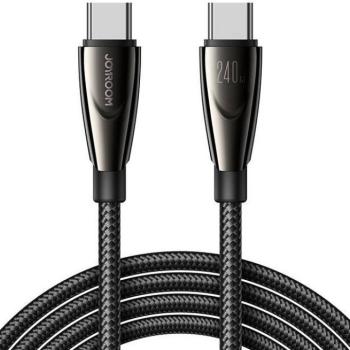 USB Type-C töltő- és adatkábel, USB Type-C, 120 cm, 240W, gyorstöltés, cipőfűző minta, Joyroom Pioneer, SA31-CC5, fekete kép