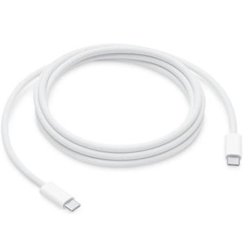 USB Type-C töltő- és adatkábel, USB Type-C, 200 cm, 240W, gyorstöltés, PD, cipőfűző minta, MU2G3ZM/A utódja, Apple, fehér, gyári kép
