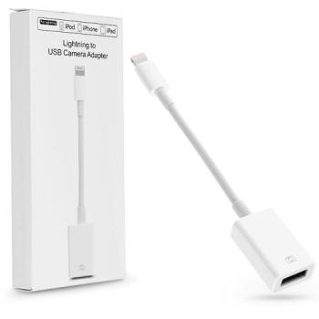 Utángyártott OTG adapter Lightning - USB-A csatlakozóval - fehér kép