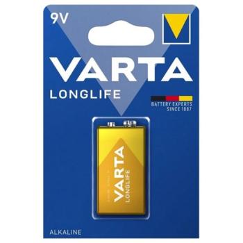 VARTA LONGLIFE tartós elem (6LR61, 9V, alkáli) 1db/csomag kép