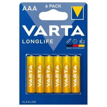 VARTA LONGLIFE tartós elem (AAA, LR03, 1.5V, alkáli) 6db/csomag kép