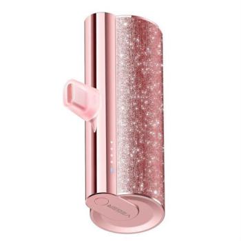 VEGER powerbank W0573P PlugOn 5000mAh beépített Lightning csatlakozóval 12W - rózsaszín kép