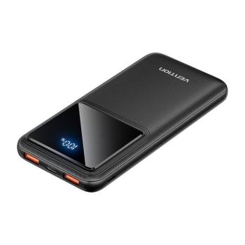 Vention FHKB0 powerbank 10000mAh - 1xMicro-USB, 1xUSB-C, 2xUSB-A - max. 22.5W - gyorstöltés QC3.0, PD3.0 - fekete kép