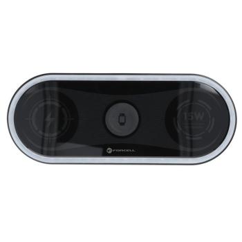 Vezeték nélküli (Wireless) töltő pad, Qi töltés, 15W / 3A, LED fénnyel, fekete, Forcell F-Energy Ellipse kép
