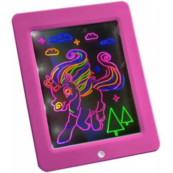 Világító varázstábla + 3D szemüveg, unikornis kép