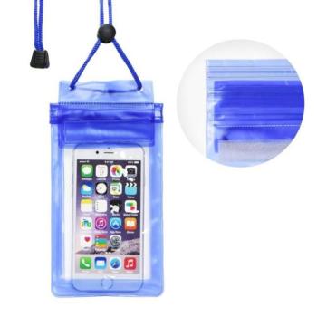 Vízálló mobiltelefon táska Zipper zárás - kék telefontok kép