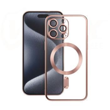 VMax Electroplating Mag TPU MagSafe-kompatibilis tok iPhone 15 Plus - rózsaarany színű kép