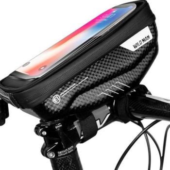 WILDMAN utazótáska kerékpár kormányra cipzárral 1L (4&quot;-7&quot;) E1 fekete kép
