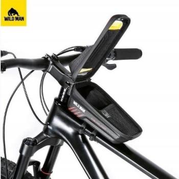 WILDMAN utazótáska kerékpárvázhoz cipzárral 1L (4&quot;-7&quot;) E12X fekete kép
