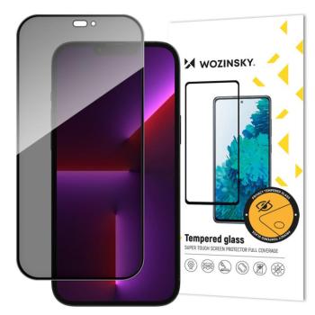 Wozinsky adatvédelmi üveg kémelhárító szűrővel iPhone 15 - fekete fólia kép