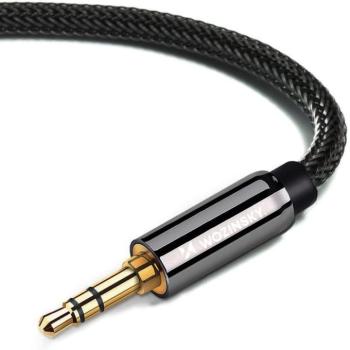Wozinsky AUX kábel szögletes (apa-apa) mini jack kábel 1.5m fekete kép