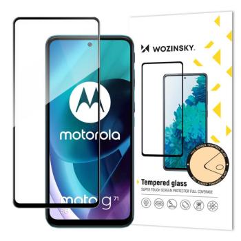 Wozinsky edzett üveg Full Glue szuper kemény képernyővédő teljes fedett keret tokbarát Motorola Moto G71 5G fekete kép