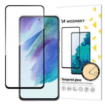 Wozinsky edzett üveg Full Glue szuper kemény képernyővédő teljes fedett keret tokbarát Samsung Galaxy S21 FE fekete kép