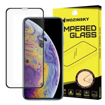 Wozinsky edzett üveg FullGlue Super Tough képernyővédő fólia Teljes Képernyős kerettel telefon tok telefontok barát Apple iPhone XS / X fekete kijelzőfólia üvegfólia tempered glass kép