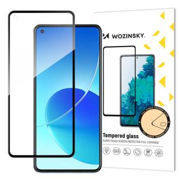 Wozinsky edzett üveg teljes felületen ragasztós szuper kemény képernyővédő teljes fedett keretes, az OPPO Reno6 4G fekete kép