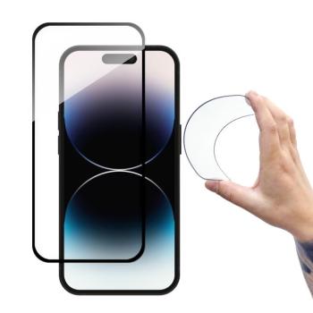 Wozinsky Full Cover Flexi Nano Glass edzett üveg iPhone 14 Pro rugalmas, fekete kerettel kép