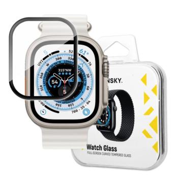 Wozinsky Full Glue edzett üveg Apple Watch Ultra 49mm 9H teljes képernyő edzett üveg fekete kerettel fólia kép