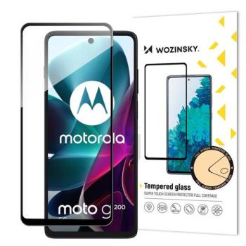 Wozinsky Full Glue edzett üveg Motorola Moto G200 5G 9H teljes képernyős fekete kerettel kép