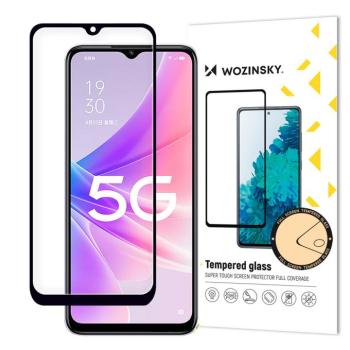 Wozinsky Full Glue Edzett üveg Oppo A77 4G / A57 4G / A57s / A57e teljes képernyő keret fekete (tokbarát) kép