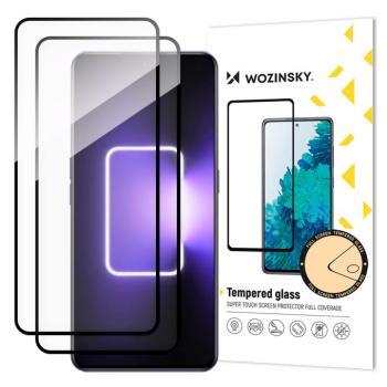 Wozinsky Full Glue Tempered Glass 2x Realme GT Neo 5 / Realme GT3 teljes képernyős fekete kerettel fólia kép
