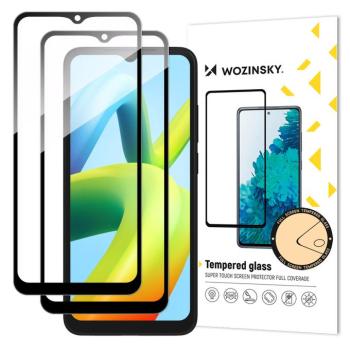Wozinsky Full Glue Tempered Glass 2x Xiaomi Redmi A2 / Redmi A1 teljes képernyős fekete kerettel fólia kép