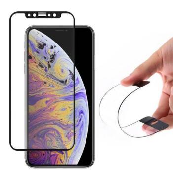 Wozinsky Full tok Flexi Nano üveg hybrid képernyővédő fólia kerettel iPhone 12 mini fekete üvegfólia kép