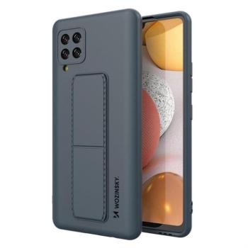 Wozinsky kitámasztható tok Flexible Silicone telefontok Samsung Galaxy A42 5G Navy Blue kép