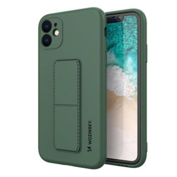 Wozinsky kitámasztható tok Flexible Silicone telefontok Samsung Galaxy A72 4G Sötétzöld kép