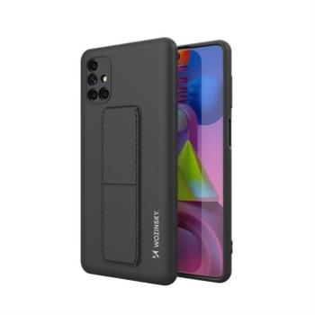 Wozinsky kitámasztható tok Flexible Silicone telefontok Stand Samsung Galaxy M51 Black kép