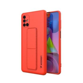 Wozinsky kitámasztható tok Flexible Silicone telefontok Stand Samsung Galaxy M51 Piros kép